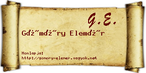 Gömöry Elemér névjegykártya
